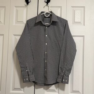 Theory Black and White Gingham Button Down Shirt